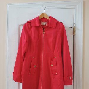 Michael Kors Hooded Red Trench Coat